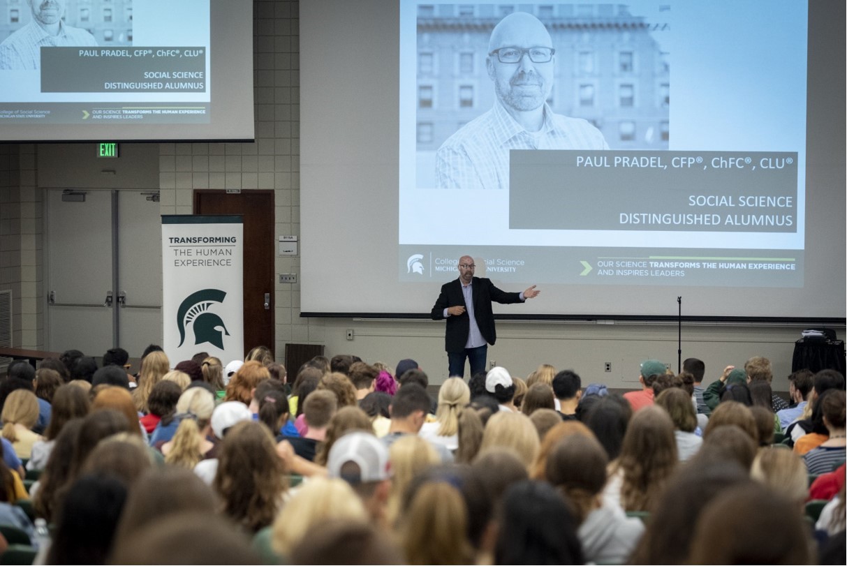 Pradel speaks at College of Social Science colloquium.